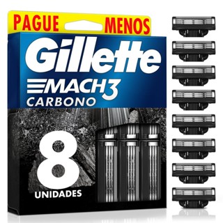 Carga Gillette Mach 3 Carbono 8 unidades em Oferta na Shopee