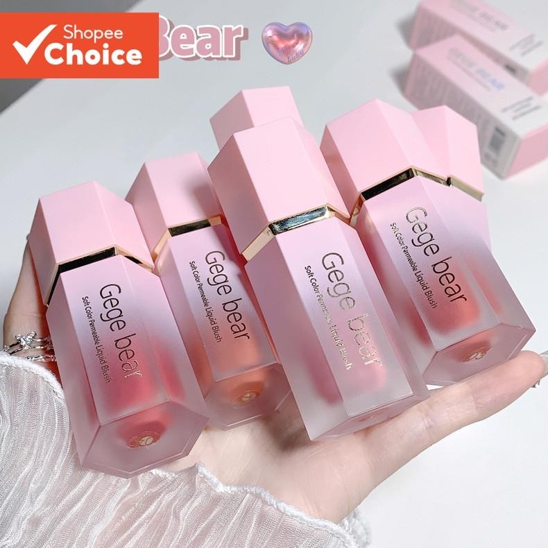 Gecomomo Creme Blush Líquido 6 Cores Veludo Liso Mate Rosa