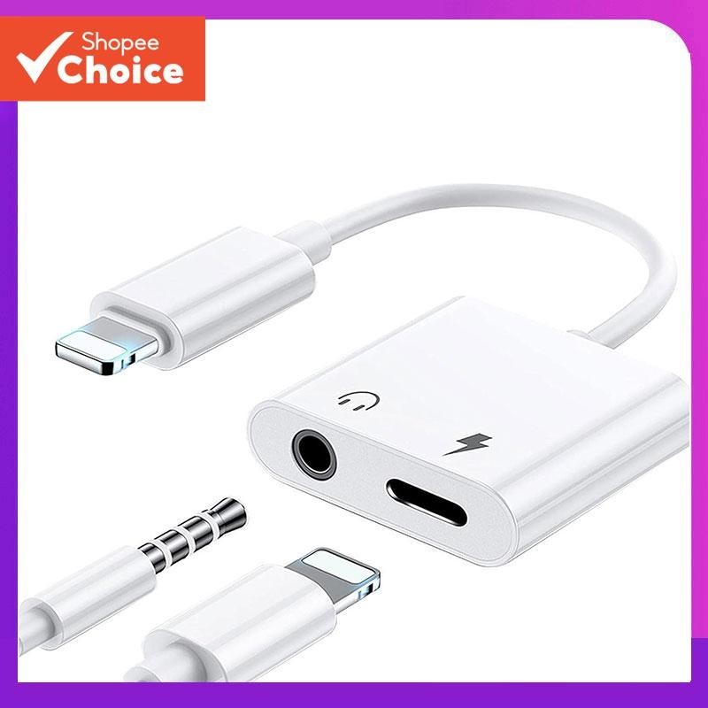 Adequado para iiPhone/14/13/12/11/Xs/XR/8/7 Adaptador dois em um Conversor de áudio de 3.5 mm de carregamento integrado,