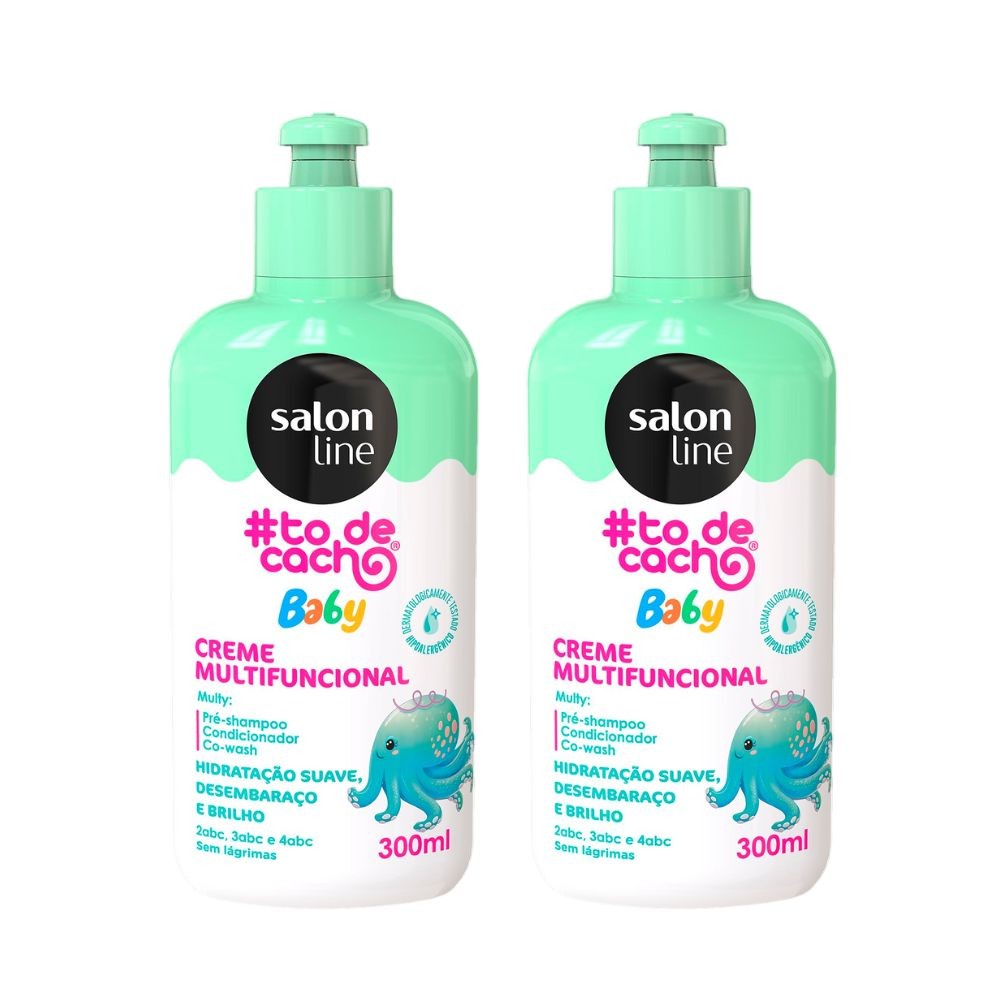 Kit com 2 Cremes Multifuncionais #Todecachinho Baby Salon Line - Mom & Baby