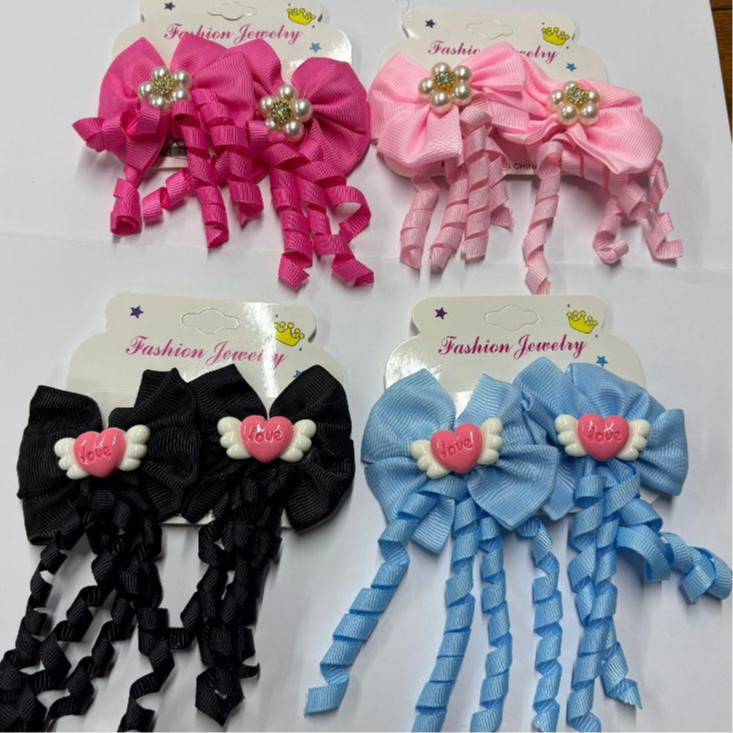 Kit 4/8/16/24 Unidades Grampo de cabelo com laço encaracolado