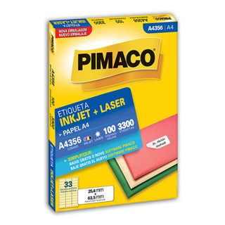 Etiqueta inkjet/laser A4356 com 100 folhas Pimaco em Oferta na Shopee