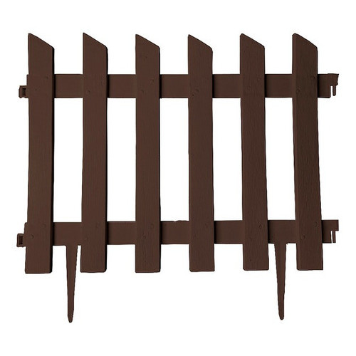Kit 6 Cercas Decorativa Ripa Jardim De Plástico Marron P 2mt