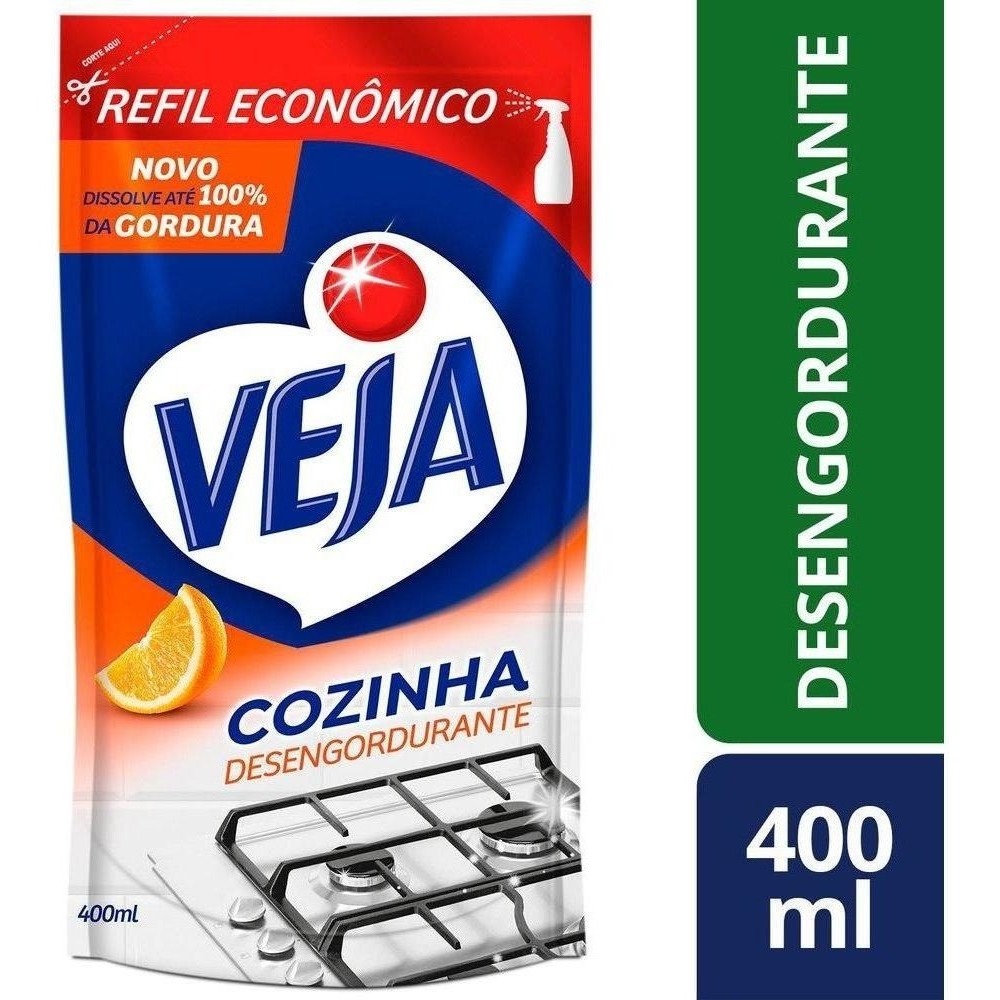 Desengordurante Veja Laranja 400ml Refil Econômico - Home & Living
