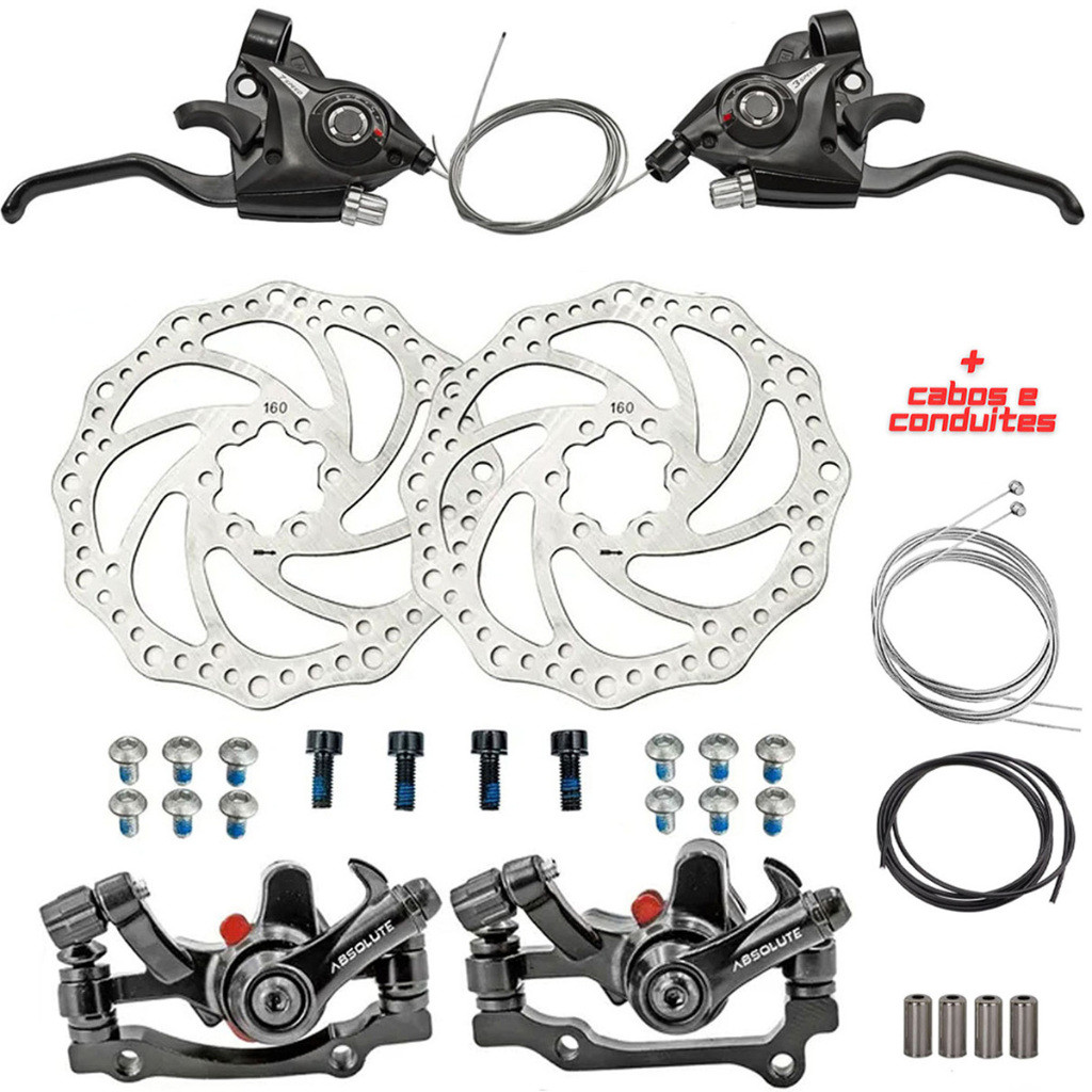 Kit Freio A Disco + Alavanca Passador Rapid Fire 21v Bike em Oferta na Shopee