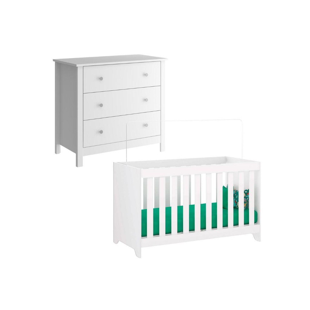 Berço Multifuncio3x1+ Cômoda Ditália 3Gav BBI-51 DM-219 em Oferta na Shopee