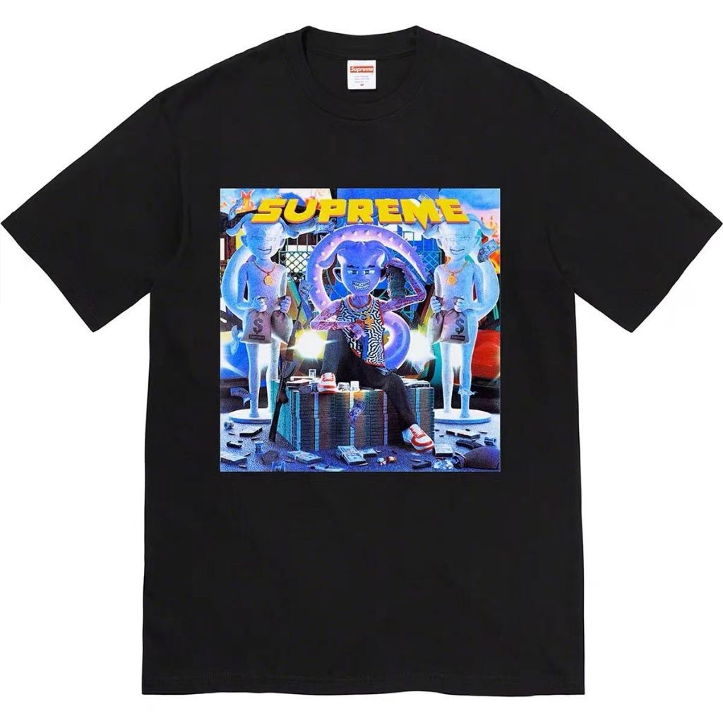 Supre fiu 40.1 Peruana 21SS Mlalha peruana  40.1 Camiseta Tee Alienígena Mais Rica Envio rapido com caixa personalizada