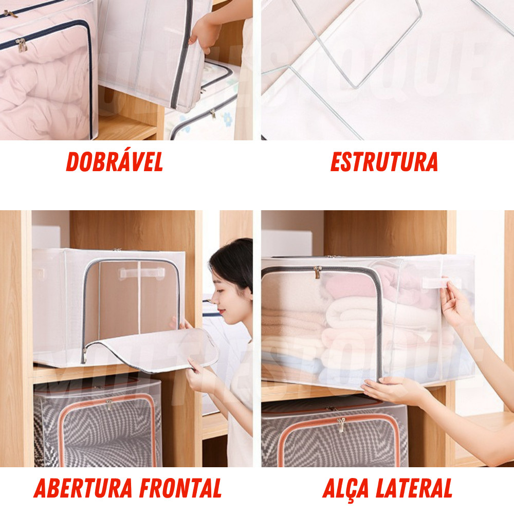 Caixa Organizadora 100L para Roupas de Cama, Mesa e Banho