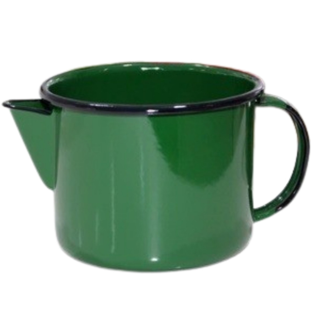 Caneca Leiteira Esmaltada Ágata 12 1L c/ Bico Ewel - VERDE