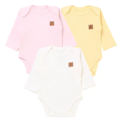 Kit Body Bebê Menina Baby Best Algodão Pima UV50+ 3 Peças