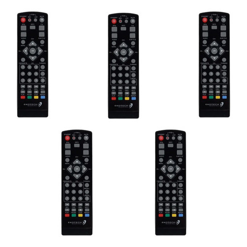 Kit De 5 Controle Remoto Ekotech Para Conversor Tv Digital