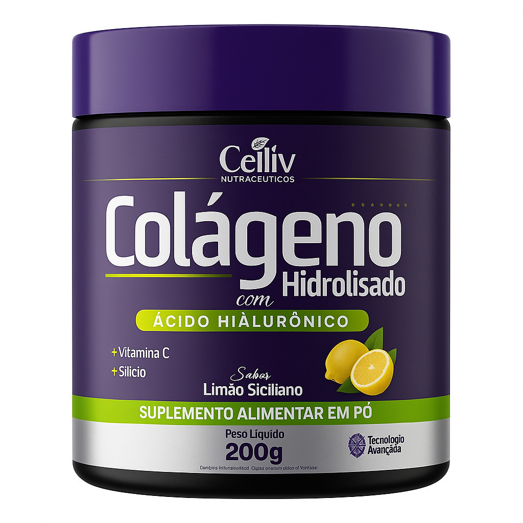 Colágeno Hidrolisado Verisol e Ácido Hialurônico + Vitaminas Silício Limão em Oferta na Shopee