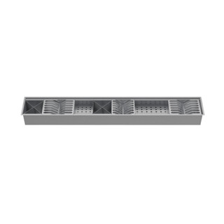 Canal organizador 125x12 para cozinha produzido em aço inox com acessórios - UAC0008-N em Oferta na Shopee