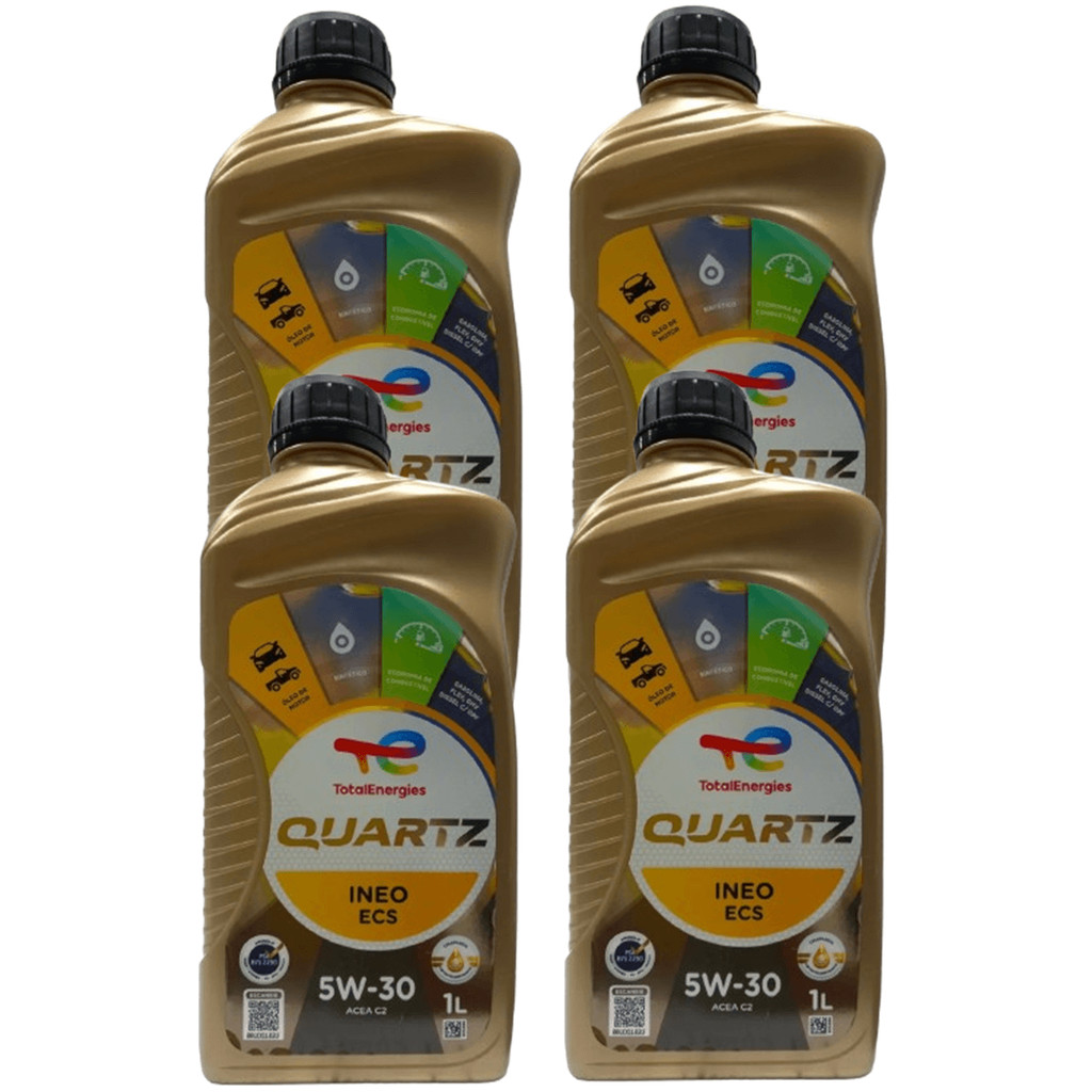 Kit 4 Litros Óleo Lubrificante do Motor Total Quartz Ineo ECS 5W30 SN