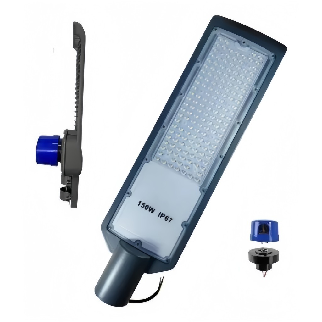 Kit 10 Luminária Pública De Poste Led Smd 150w Ip67 Branco Frio Com Fotocélula