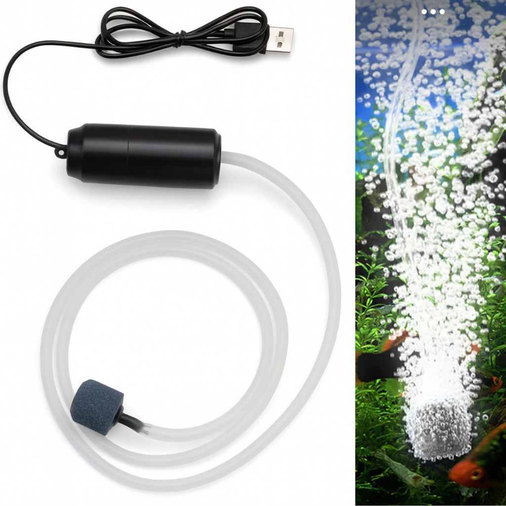Bombinha Aeradora Silenciosa Mini Bomba De Oxigênio Aquário USB Transporte de Peixes Isca viva Pesca