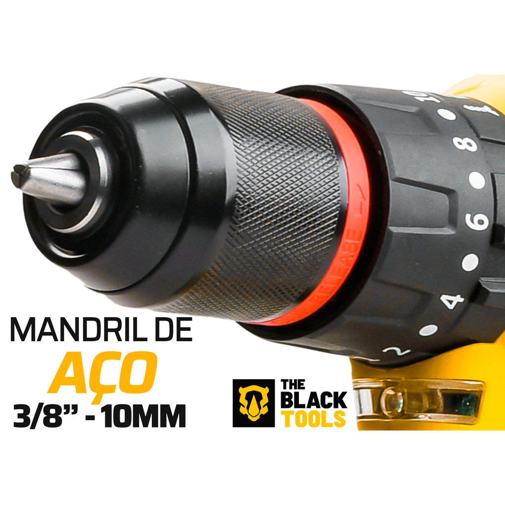 Detalhes do Furadeira E Parafusadeira De Impacto Brushless A Bateria 21v Tb-21b The Black Tools