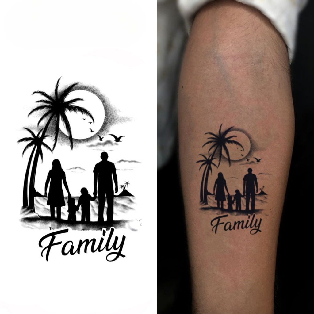 Tatuagem Temporária Familiar, Nova Tecnologia Mágica, À Prova D'Água, Dura 2 Semanas, Tatuagem Semi-Permanente, Adesivo 
