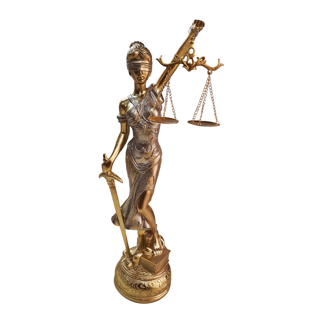 Estátua Dama Da Justiça Têmis Deusa 55 cm Símbolo Do Direito