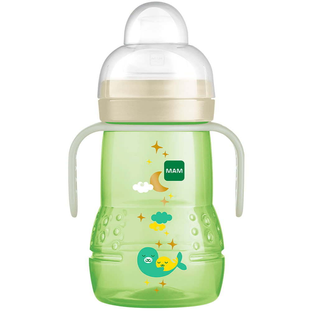 Copo de Transição Mam Trainer+ Night Neutra 220ml - Mom & Baby