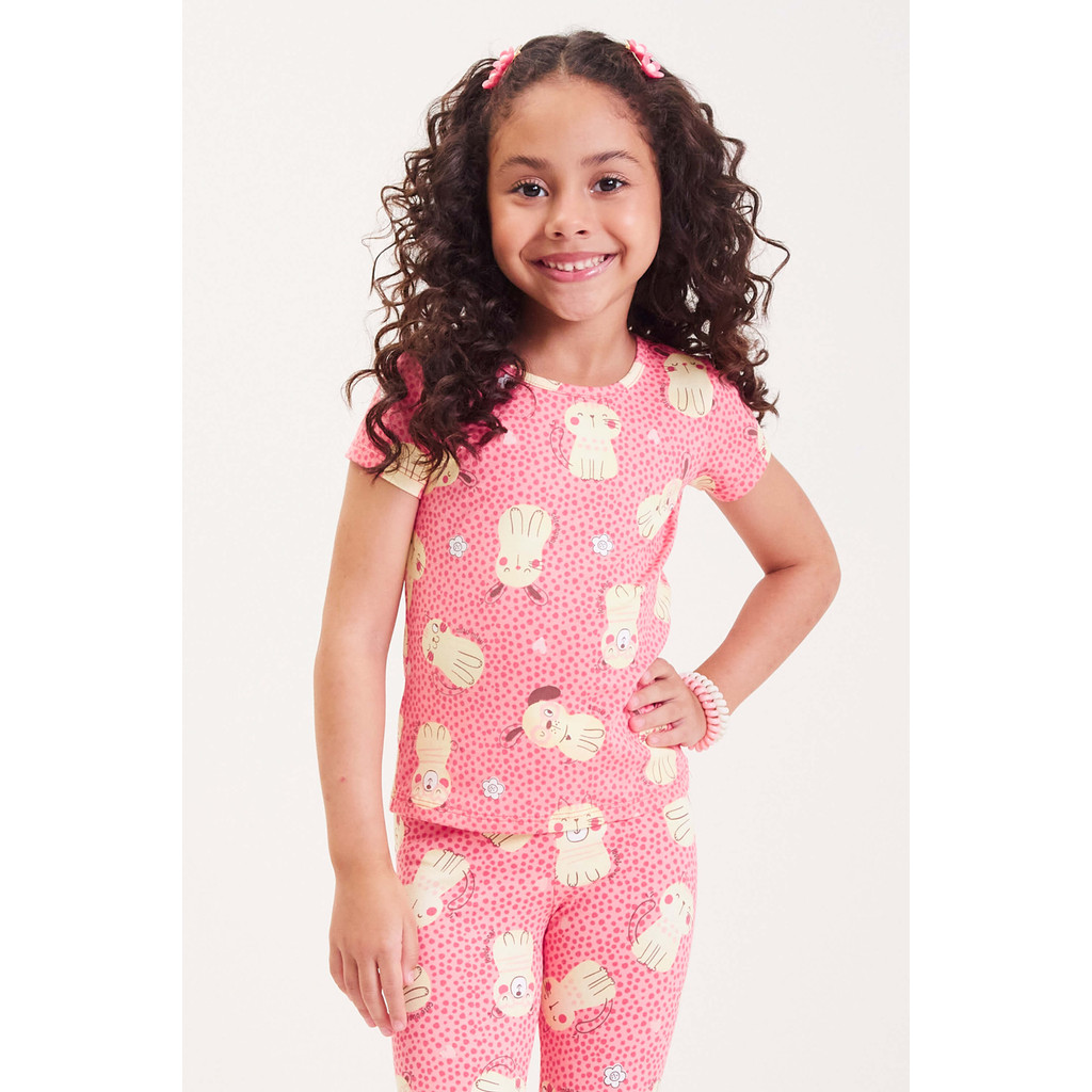 Blusa Infantil Menina Estampada Elian Rosa - Baby & Kids Fashion
