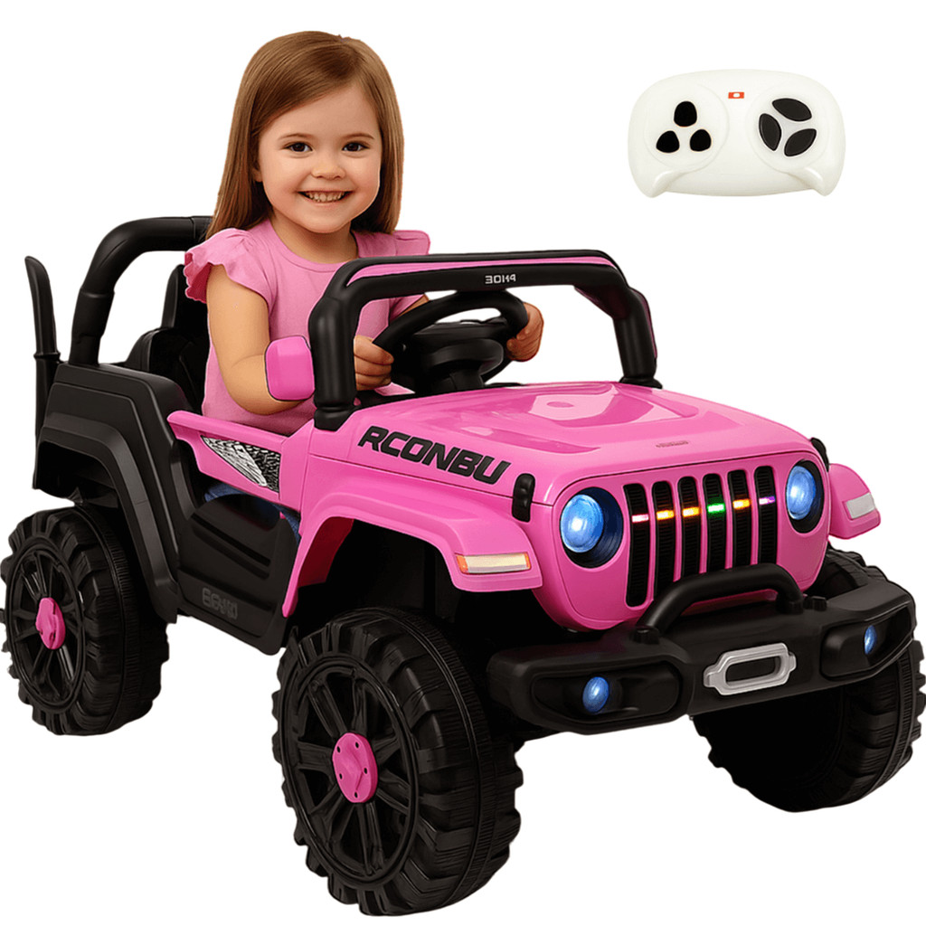 Carro Eletrico Zippy Toys Jeep Wrangler Rubicon 12V CR Rosa em Oferta na Shopee