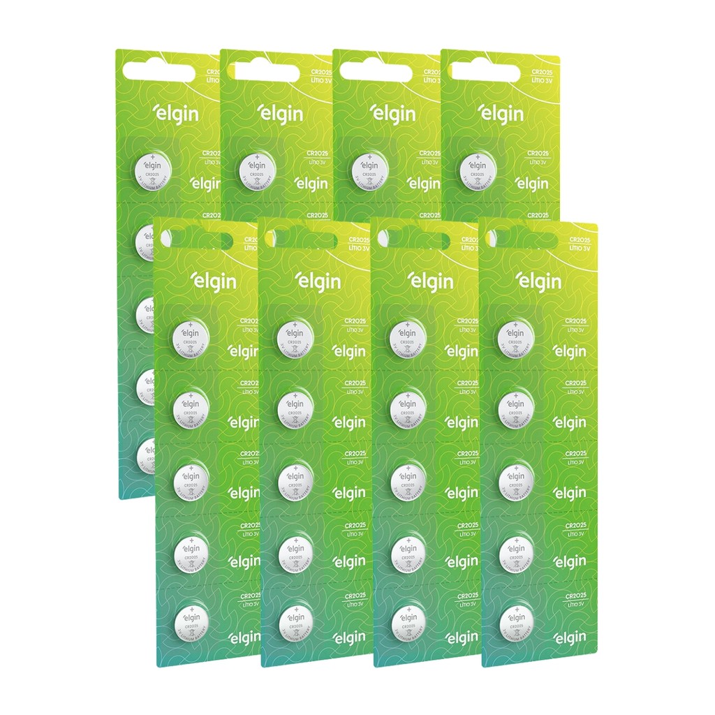 Kit 40 Baterias Pilha Moeda Cr2025 3v 8 Cartela Elgin em Oferta na Shopee