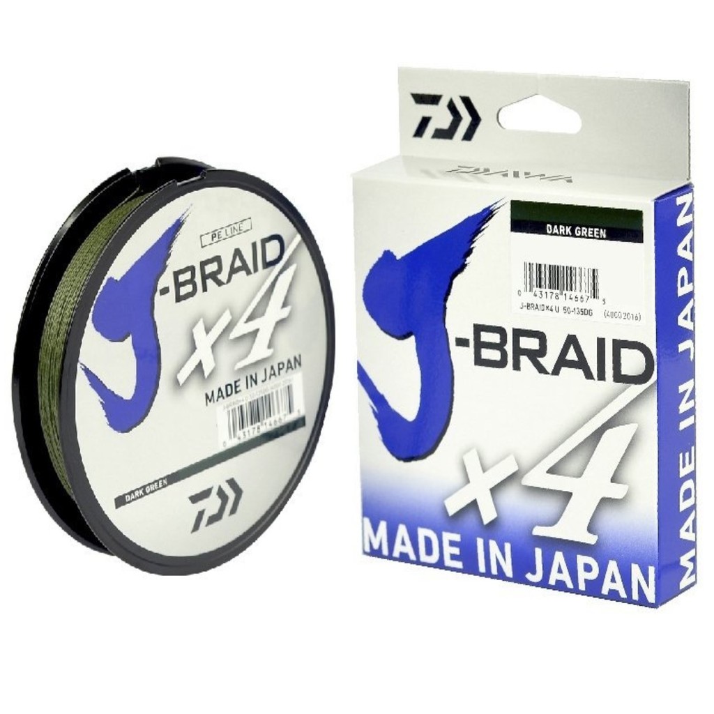 LINHA J-BRAID X4 MULTIFILAMENTO VERDE 30lb 0.25mm 270m - DAIWA