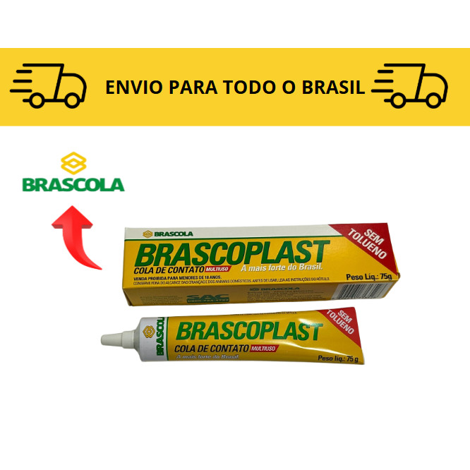 Cola de Sapateiro Brascoplast/ Cola de Contato 75g/ Cola para couros, tecidos e materiais leves