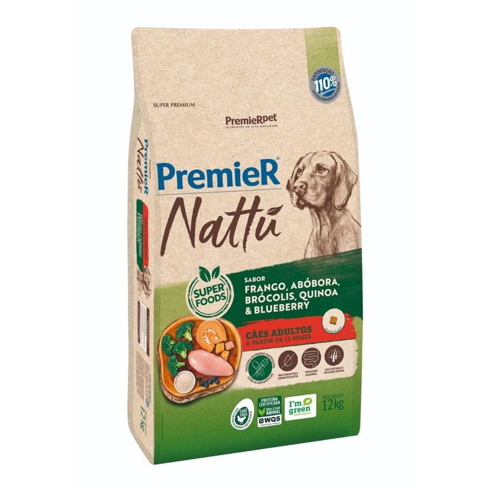 Ração Premier Cães Adultos Frango, Abóbora, Brócolis, Quinoa & Blueberry 12Kg em Oferta na Shopee
