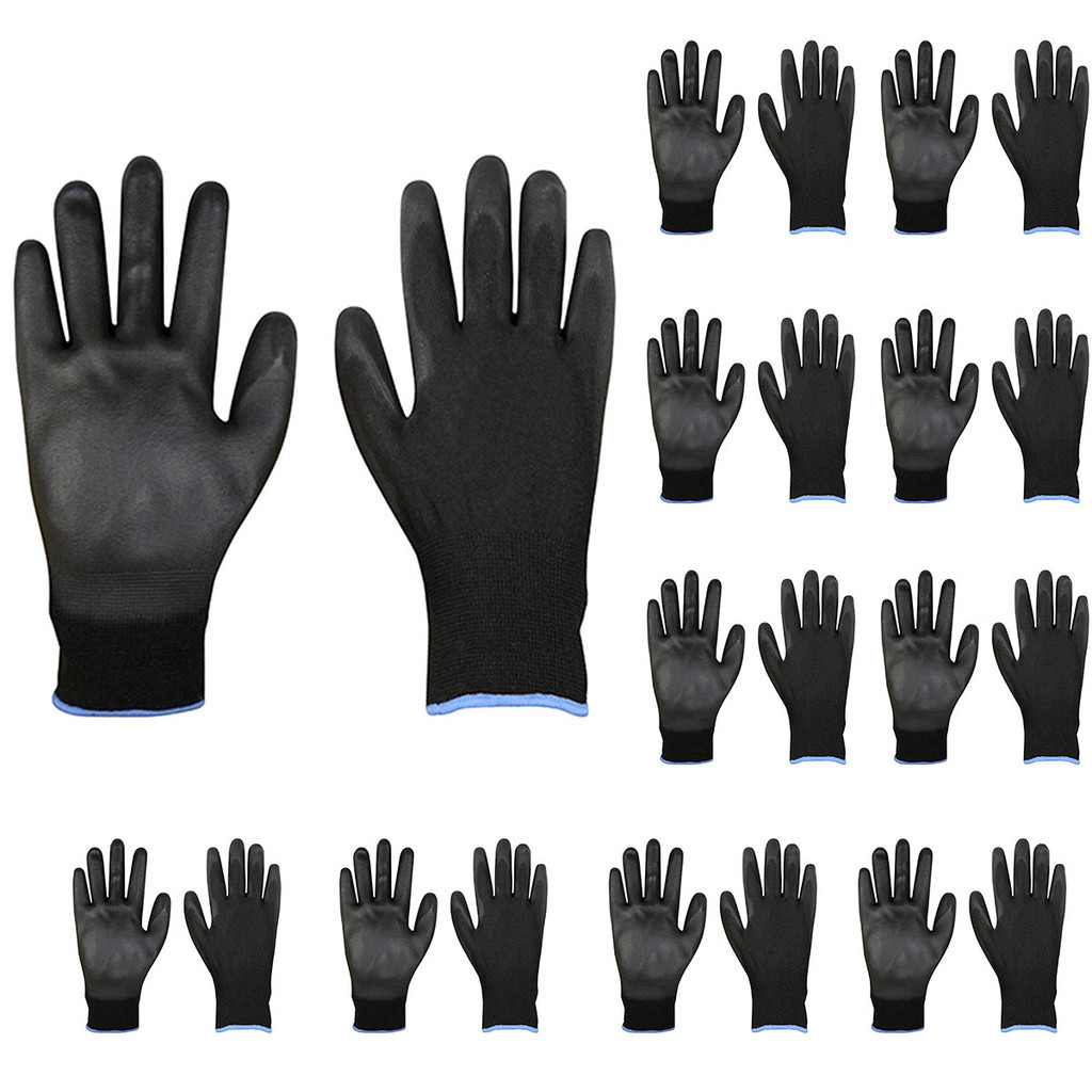 24 pares Luva Pu Black Multitato Mecanico Serviços Gerais 