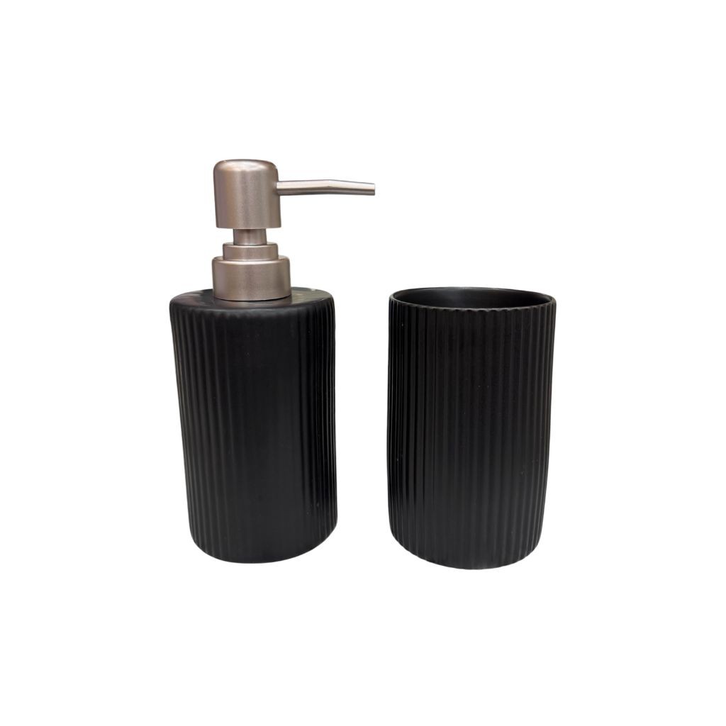 Kit de Banheiro 2 Peças Cerâmica Lines em Oferta na Shopee