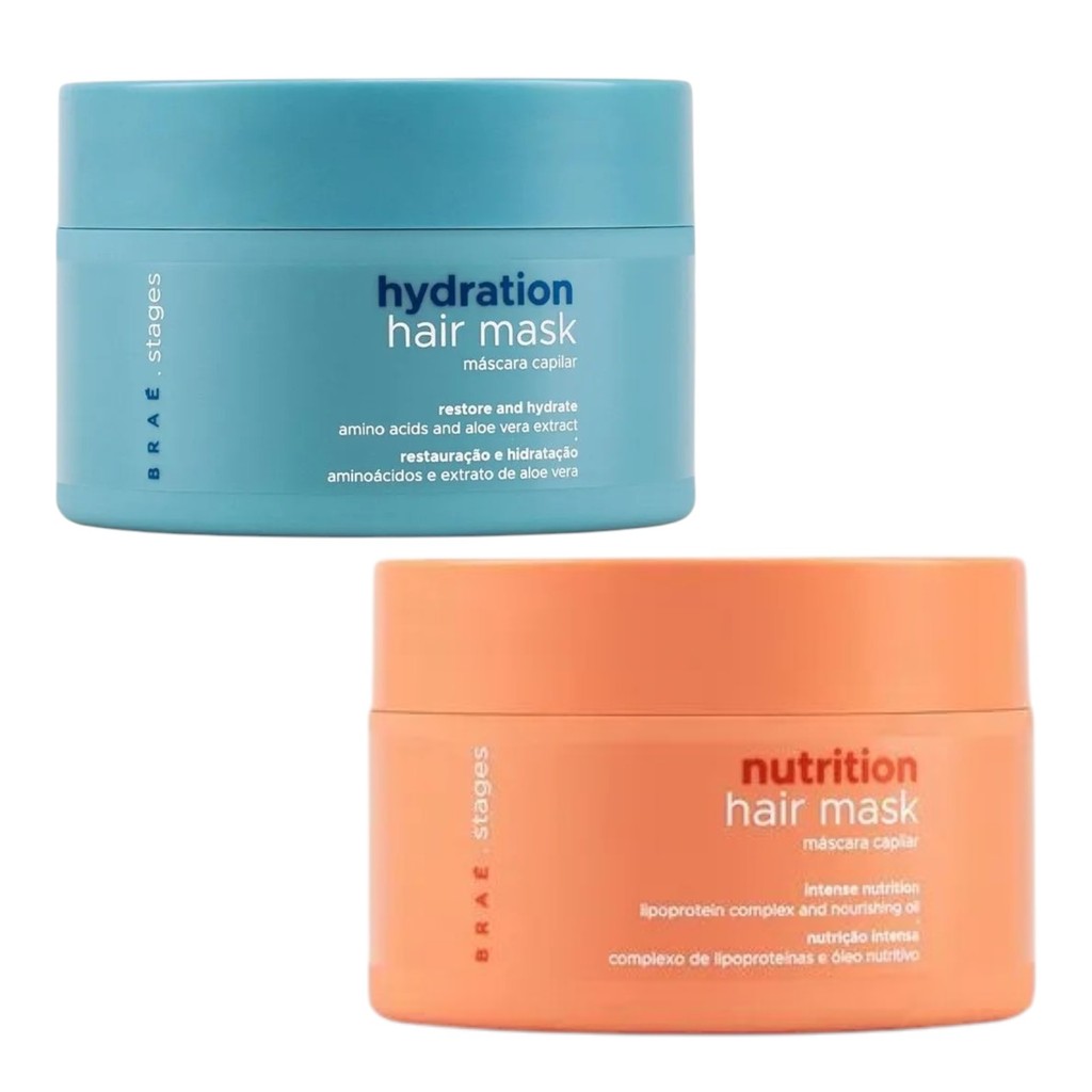 Kit Duo Máscaras Braé Stages Hydration e Nutrition 2x200g