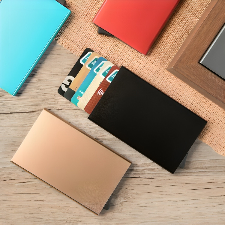 Porta Cartões De Crédito Em Alumínio Minimalista Pop-up ENVIO IMEDIATO