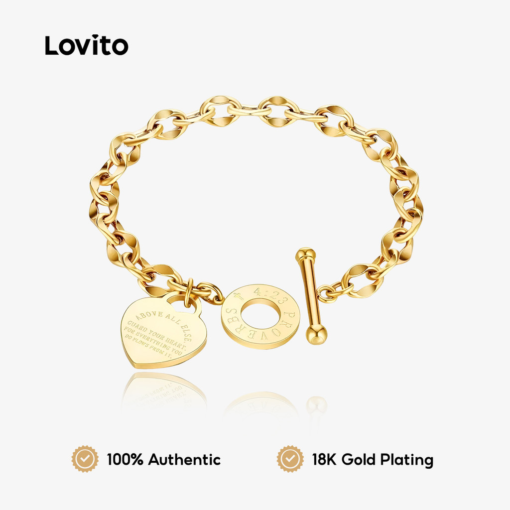 Lovito Pulseira Casual de Ouro 18k LFA91239 em Oferta na Shopee