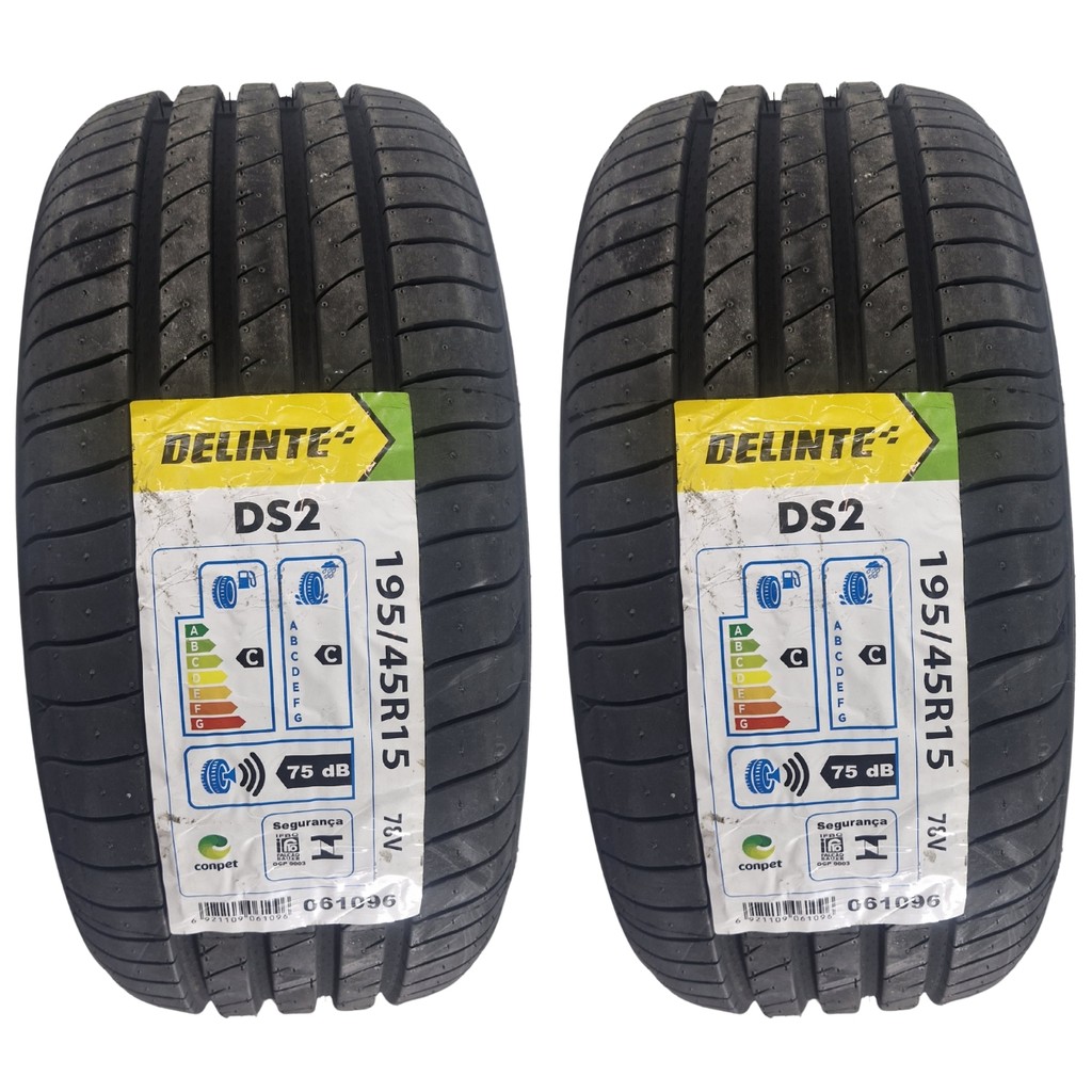 Kit 02 Pneus Delinte Novos 195/45R15 78V DS2 Aro 15 Gol Palio Corsa