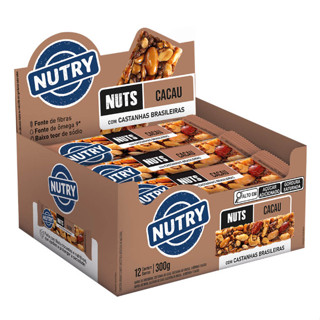 Barra De Cereal Nuts Cacau Nutry Com 12 Unidades De 25g em Oferta na Shopee
