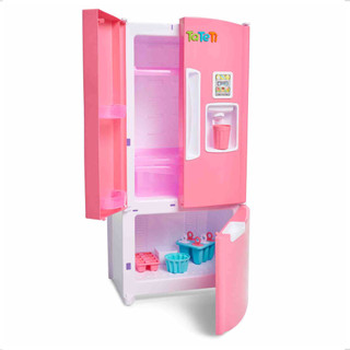 Geladeira Brinquedo Infantil Rosa Agua Gelo Dispenser Agua Frost Fun Candy Meninas Calesita TaTeTi