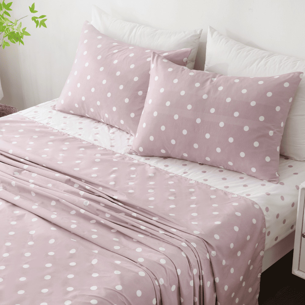 Jogo de Lençol 4 Peças Poa Percal 400 fios Aba Americana Micropercal King Queen Casal Solt...