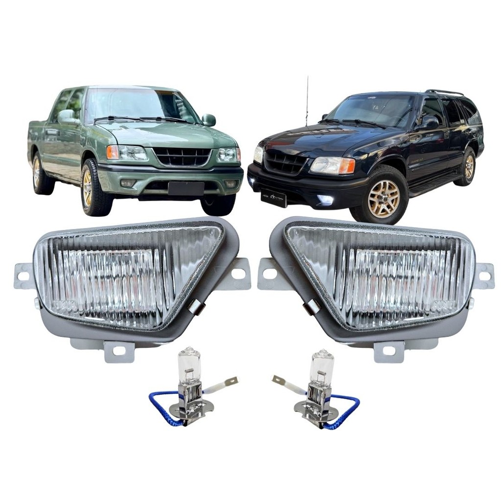 Par Farol Neblina Auxiliar Para GM S10 Blazer 1999 a 2000 + Lâmpada H3 Nino 93268351 93268352