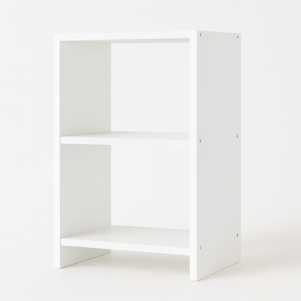 Mesa de Cabeceira Estilo Minimalista com Nicho Criado-Mudo em MDF Branco Quarto Decoração Moderna