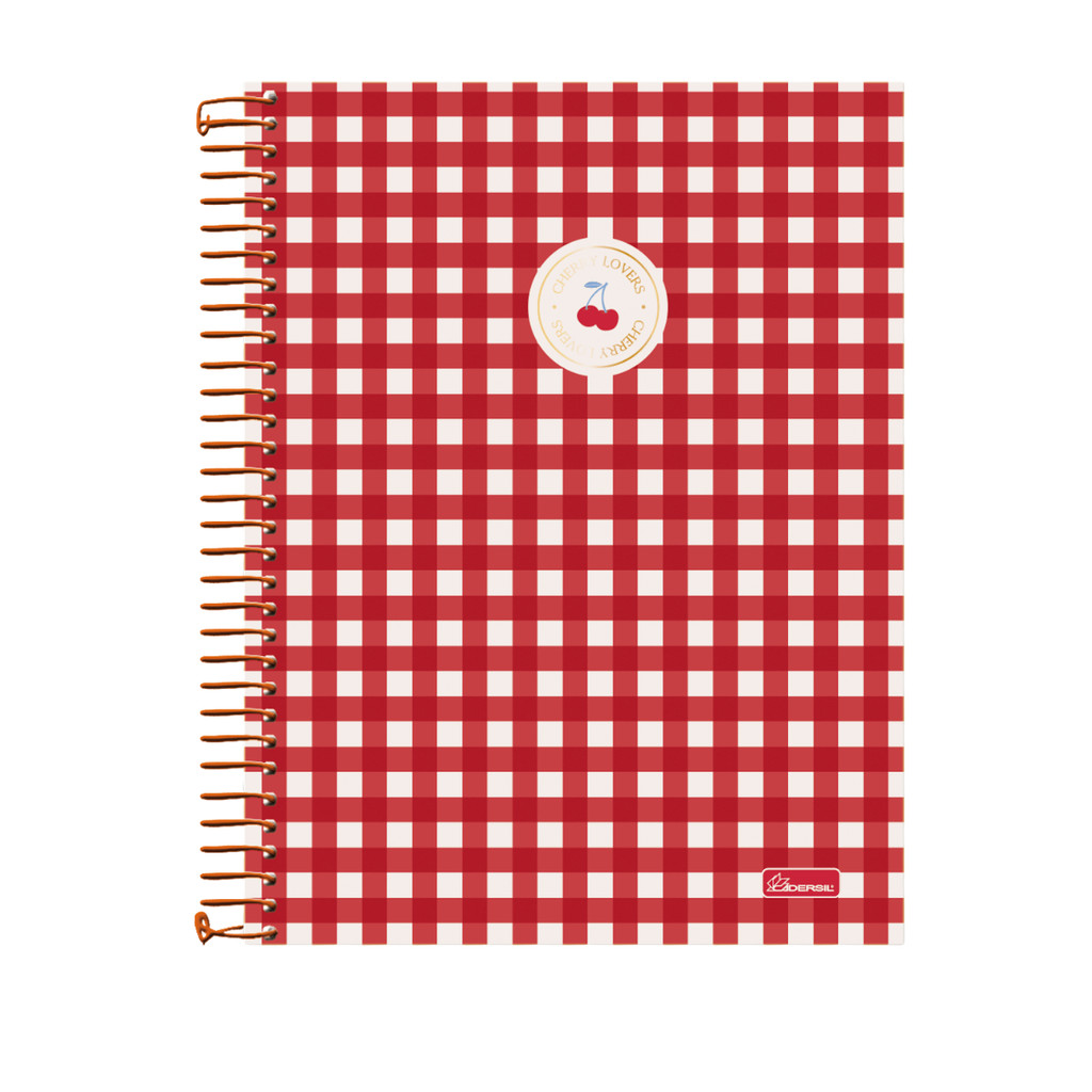 Caderno 20 Matérias Universitário Cherry Lovers 320 Folhas - CADERSIL Capa:Xadrez em Oferta na Shopee