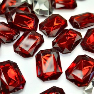 Chaton Retangular 13x18mm - Vermelho Escuro - Base Irregular em Oferta na Shopee