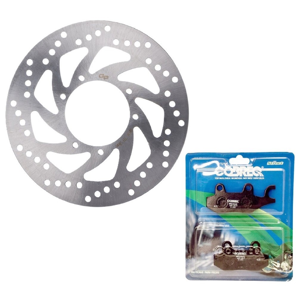 Disco de Freio Dianteiro Lander 250 / Teneré 250 Até 2015 + Pastilhas Cobreq em Oferta na Shopee