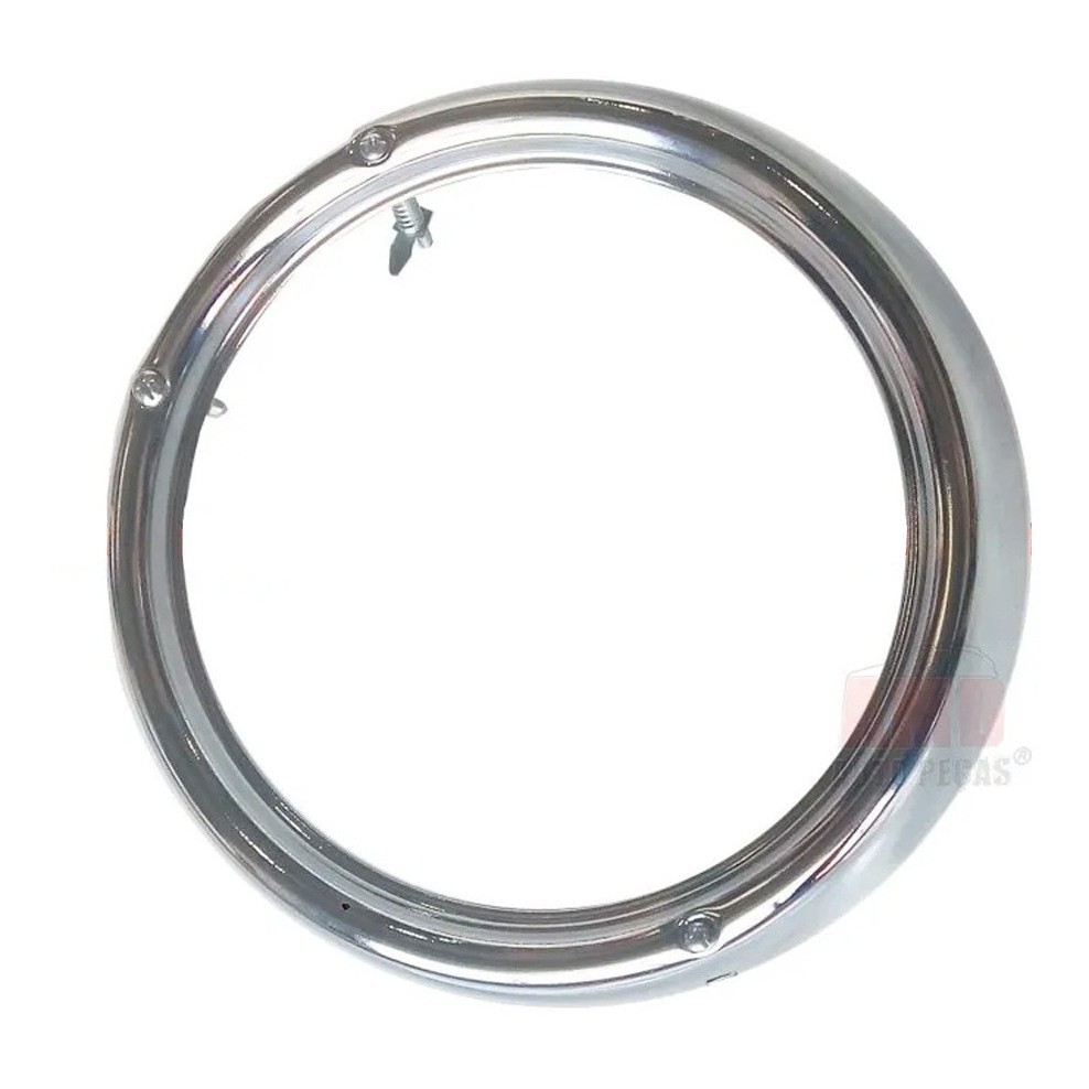 Aro Farol + Parafuso Fusca 1300 1500 1600 3 Furo Aco Cromado