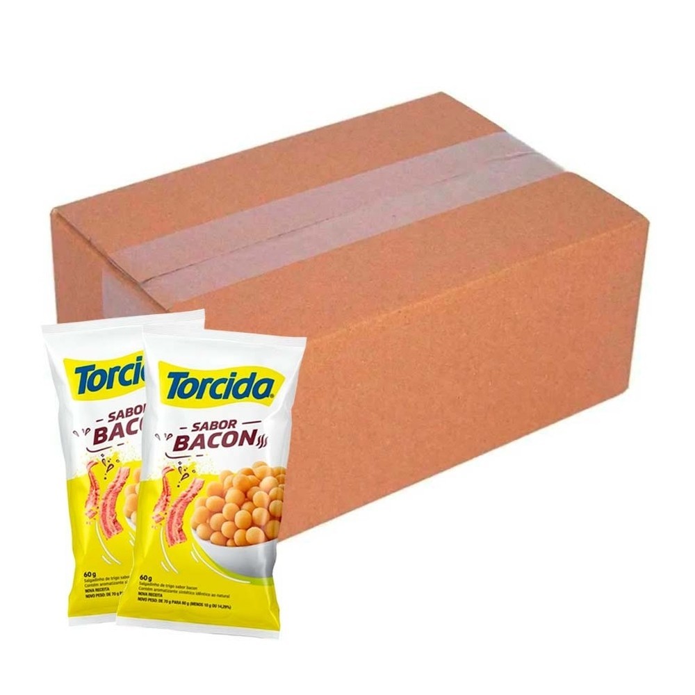 Kit 24 Salgadinhos Torcida Bacon 60g - Lucky
