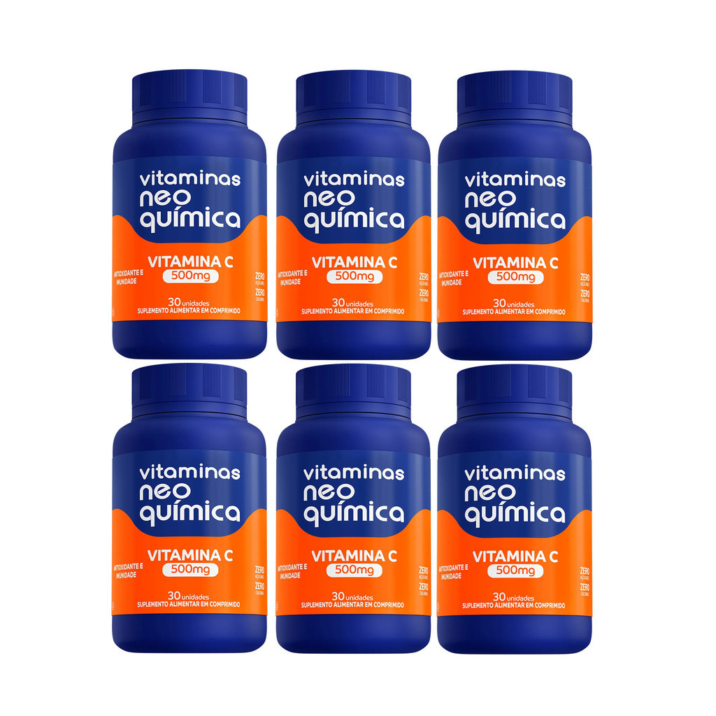 Kit 6 Vitamina C 500mg 30 Cápsulas - Neo Química