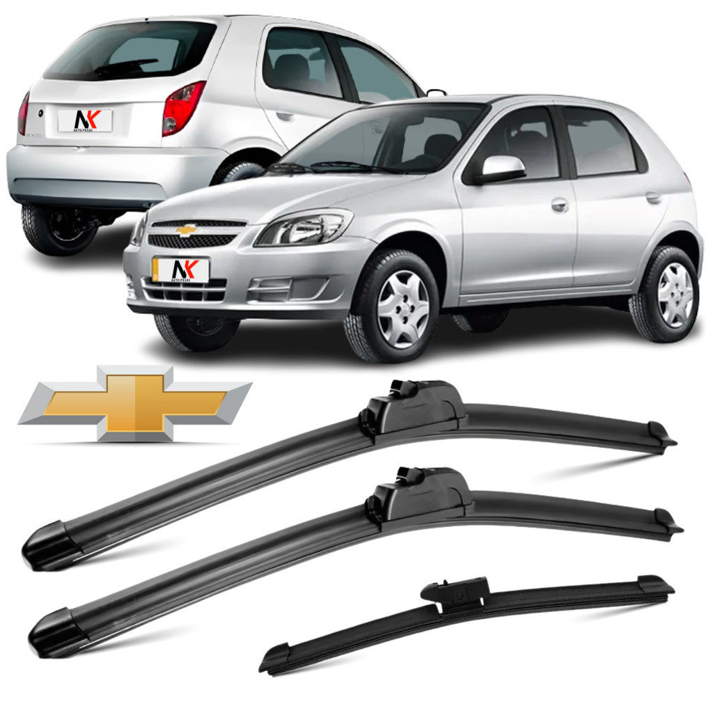 Kit/Par Palheta Limpador Dianteiro + Traseiro Parabrisa Celta 2005 á 2014 em Oferta na Shopee