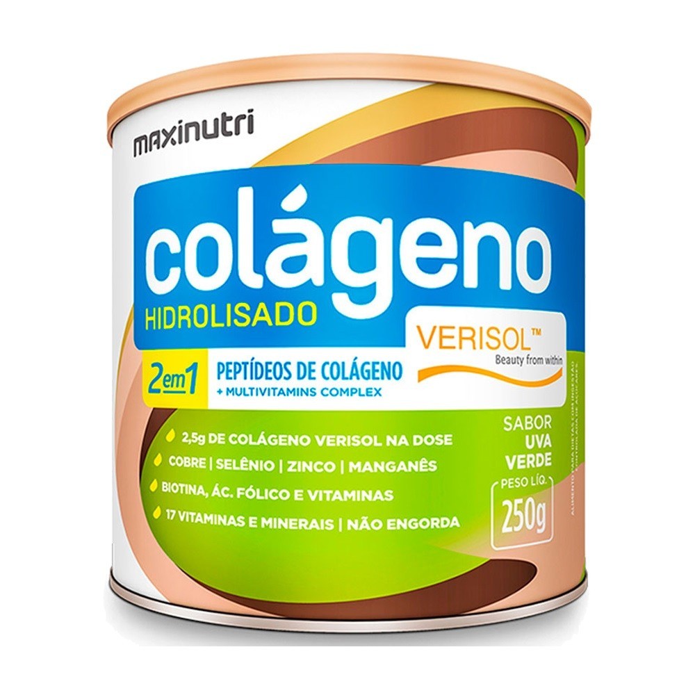 Colágeno Verisol Maxinutri Lata 250g Sabor Uva Verde em Oferta na Shopee