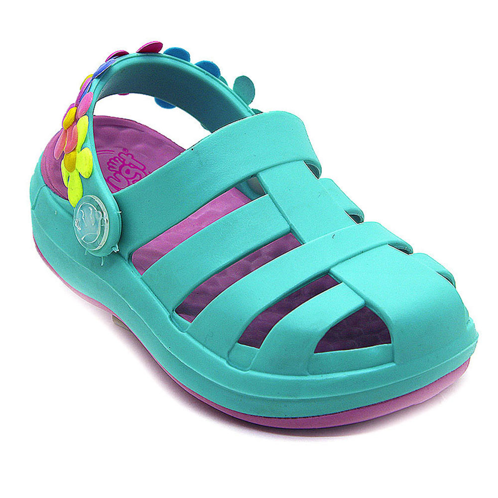 Babuche Sandália Infantil Menina Plugt Pop Florzinha Menta EVA Leve Confortavel Delicada Verde Lilás